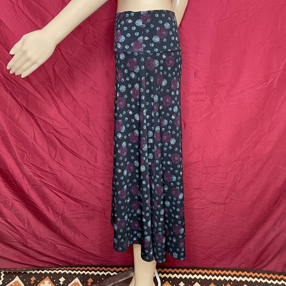 LuLaRoe Geometric Fold Over Waistband A Line Azure Blue Circle Skirt Women's XL - Picture 3 of 6